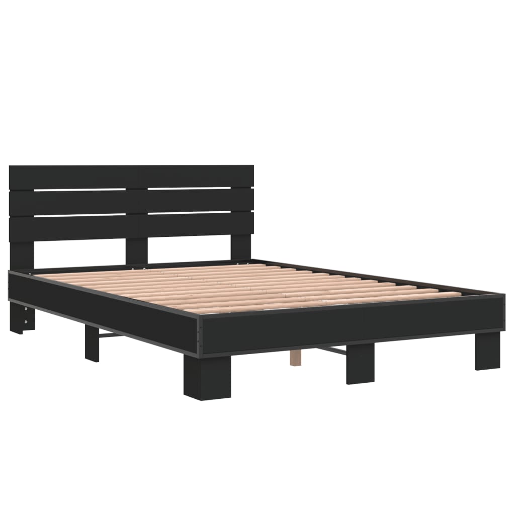 Cadre de lit sans matelas noir 120x190 cm