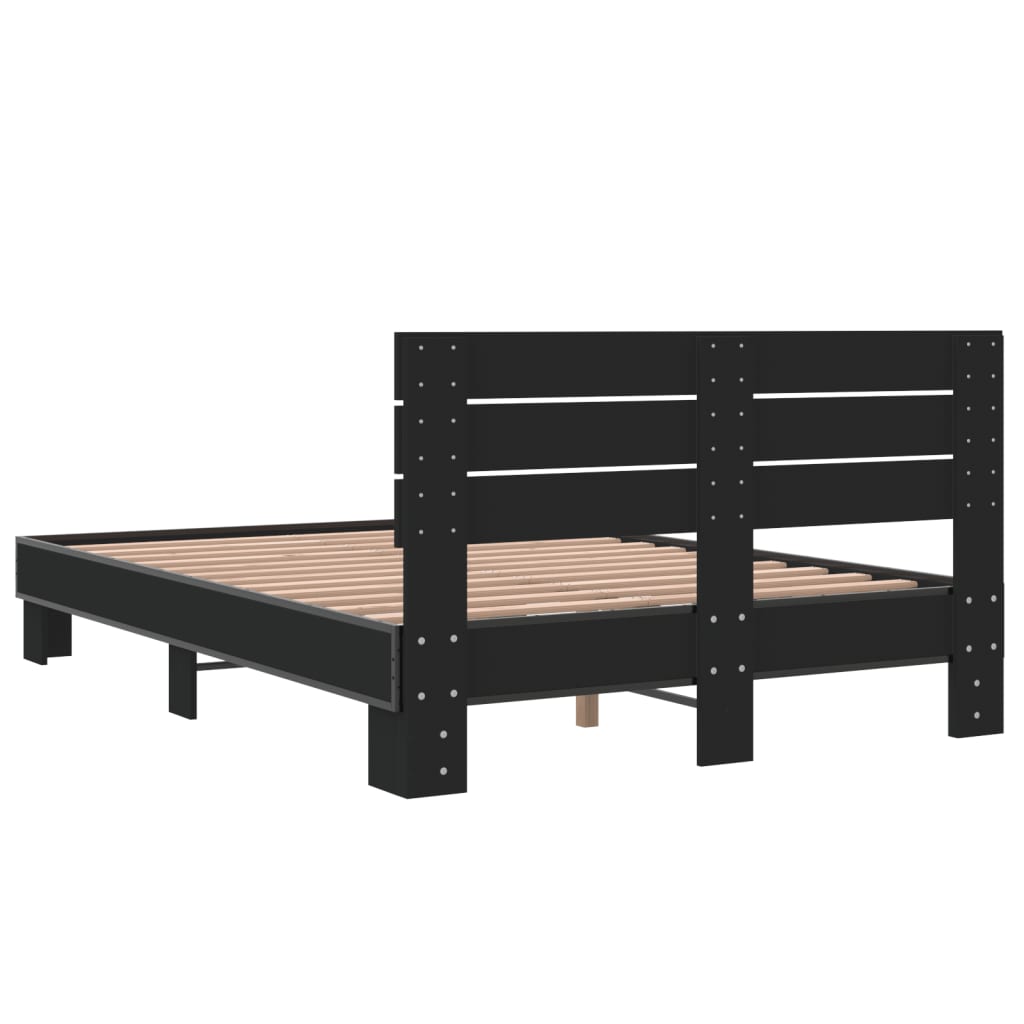 Cadre de lit sans matelas noir 120x190 cm