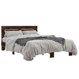 Bed frame without mattress smoked oak 120x190 cm