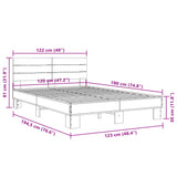 Bed frame without mattress smoked oak 120x190 cm