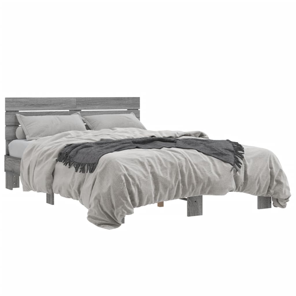 Cadre de lit sans matelas sonoma gris 120x190 cm