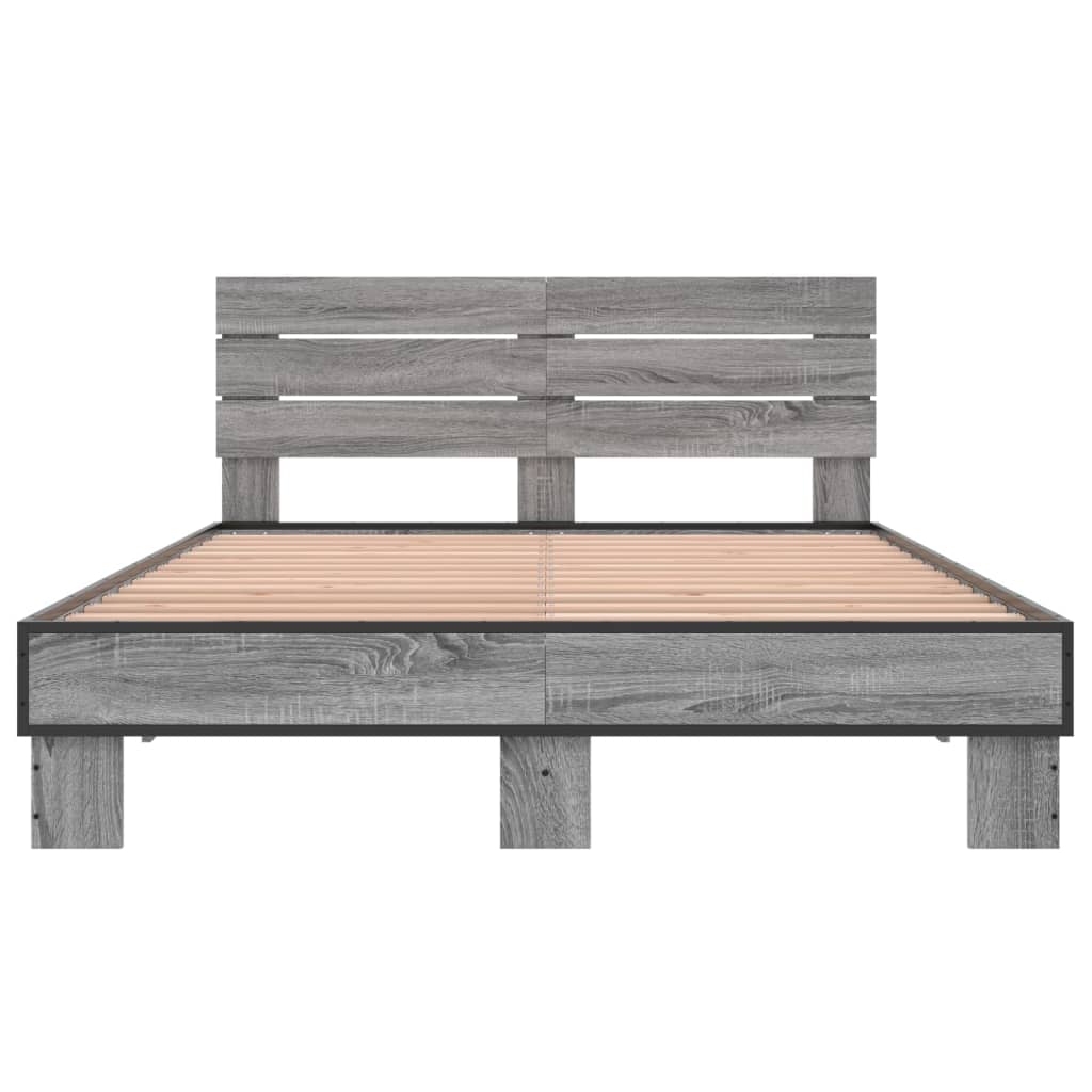 Cadre de lit sans matelas sonoma gris 120x190 cm