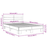 Cadre de lit sans matelas sonoma gris 120x190 cm