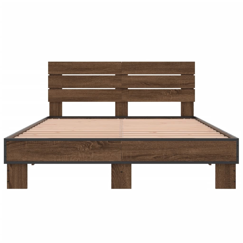 Cadre de lit sans matelas chêne marron 120x190 cm