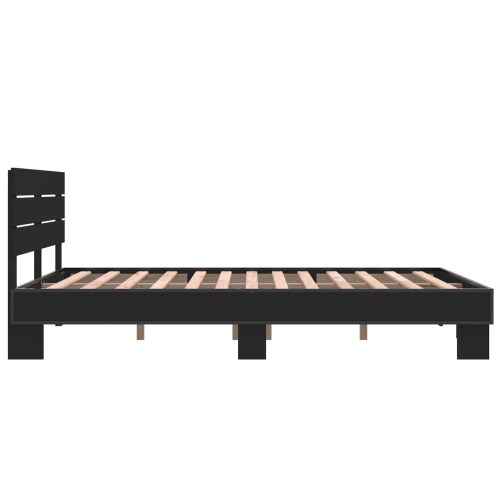 Cadre de lit sans matelas noir 135x190 cm