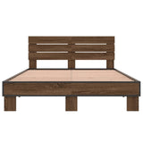 Cadre de lit sans matelas chêne marron 135x190 cm