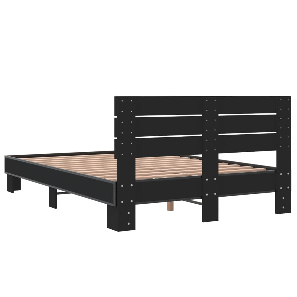 Cadre de lit sans matelas noir 140x190 cm