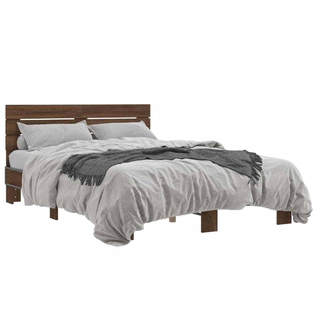 Cadre de lit sans matelas chêne marron 140x190 cm