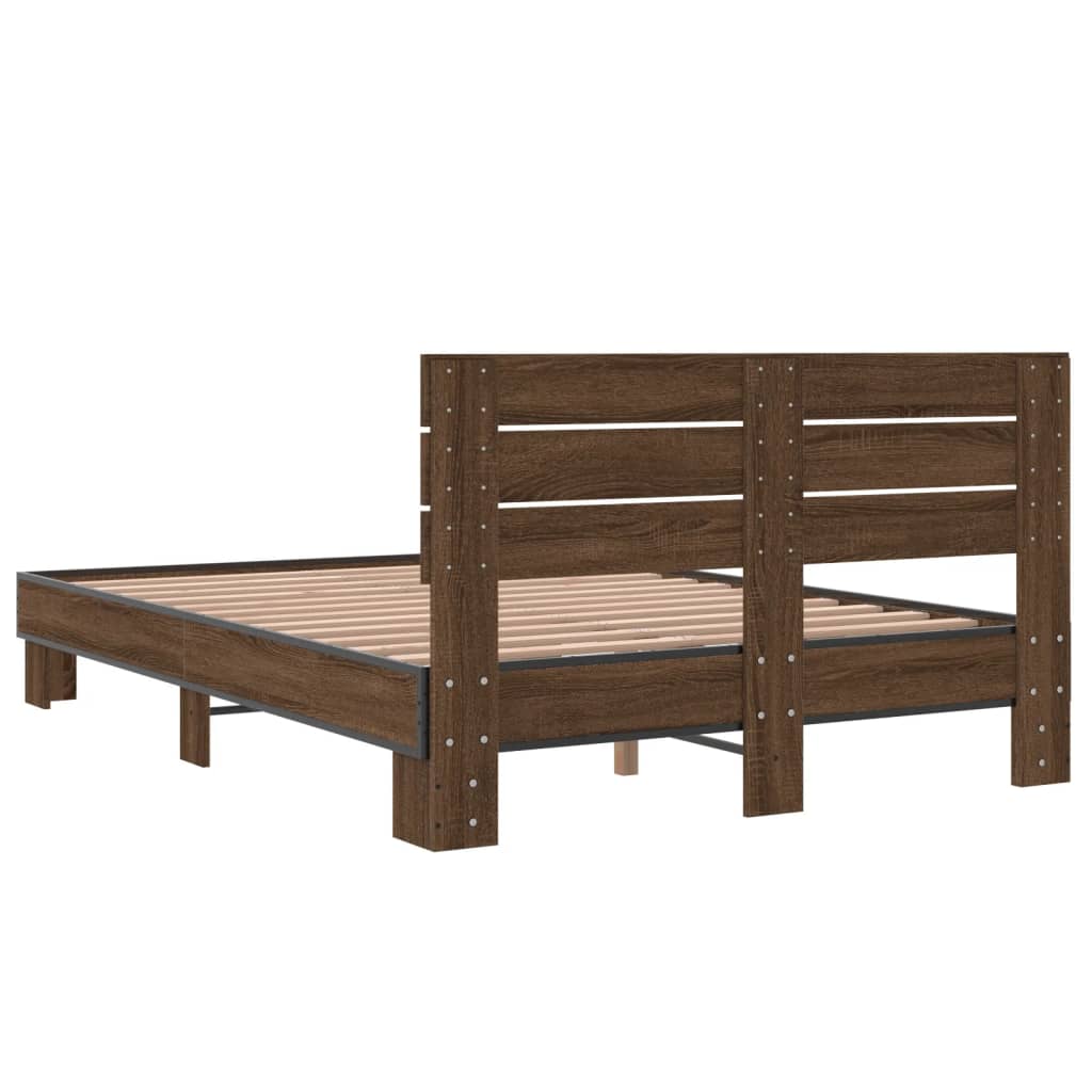 Cadre de lit sans matelas chêne marron 140x190 cm