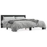 Cadre de lit sans matelas noir 200x200 cm