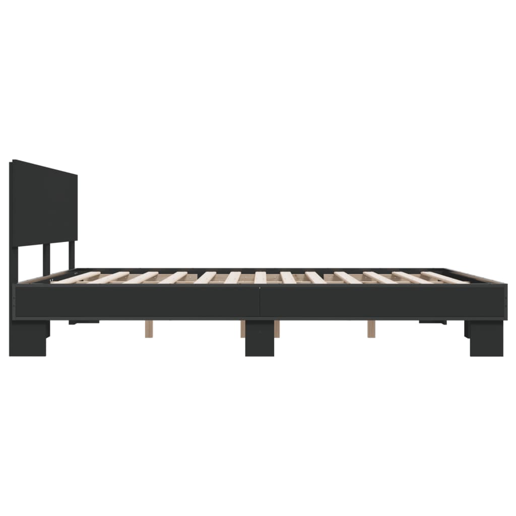 Cadre de lit sans matelas noir 200x200 cm