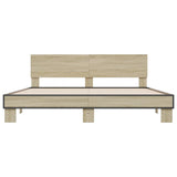 Bed frame without mattress sonoma oak 200x200 cm