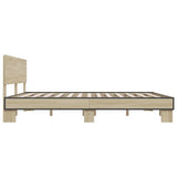 Cadre de lit sans matelas chêne sonoma 200x200 cm