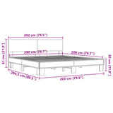 Bed frame without mattress sonoma oak 200x200 cm