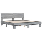 Cadre de lit sans matelas sonoma gris 200x200 cm