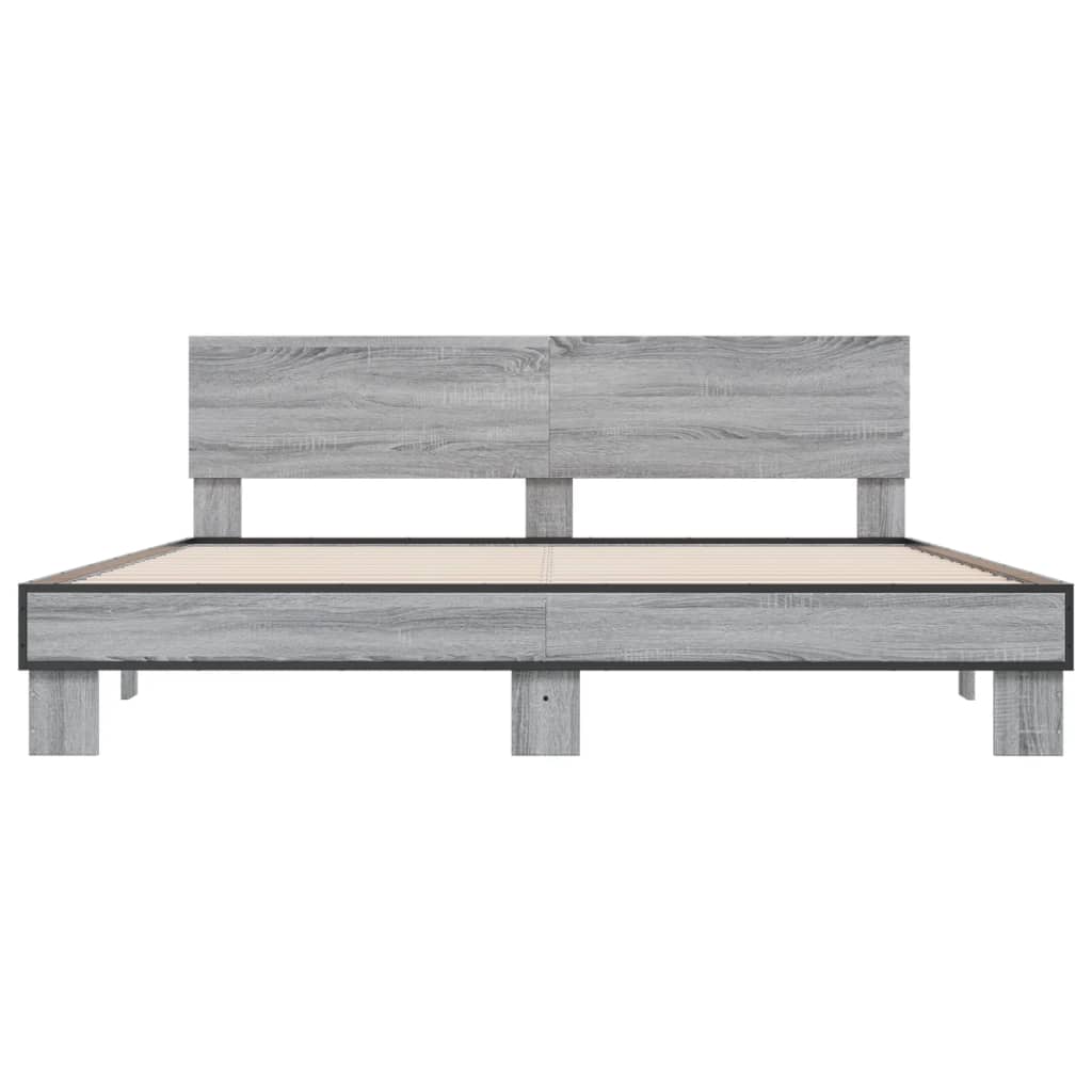 Cadre de lit sans matelas sonoma gris 200x200 cm