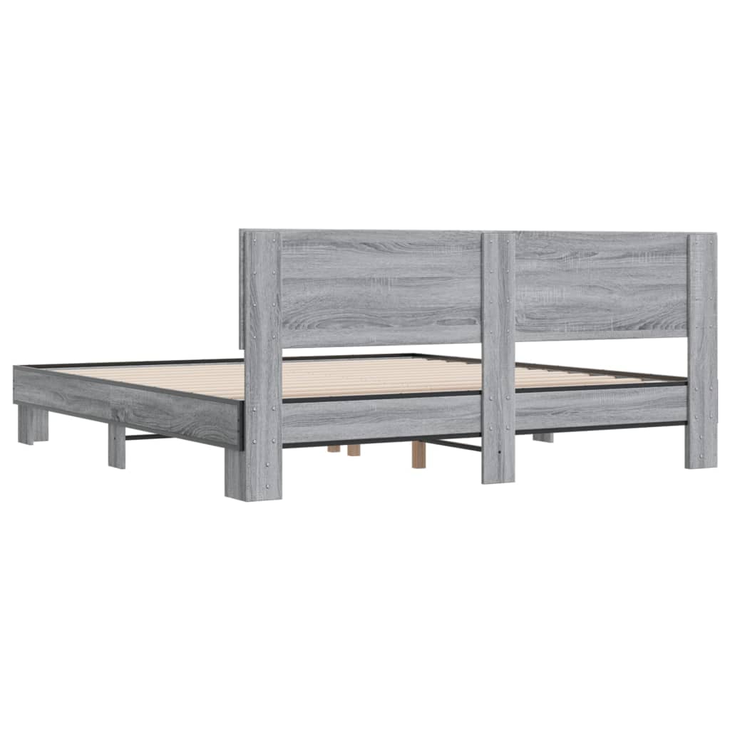 Cadre de lit sans matelas sonoma gris 200x200 cm