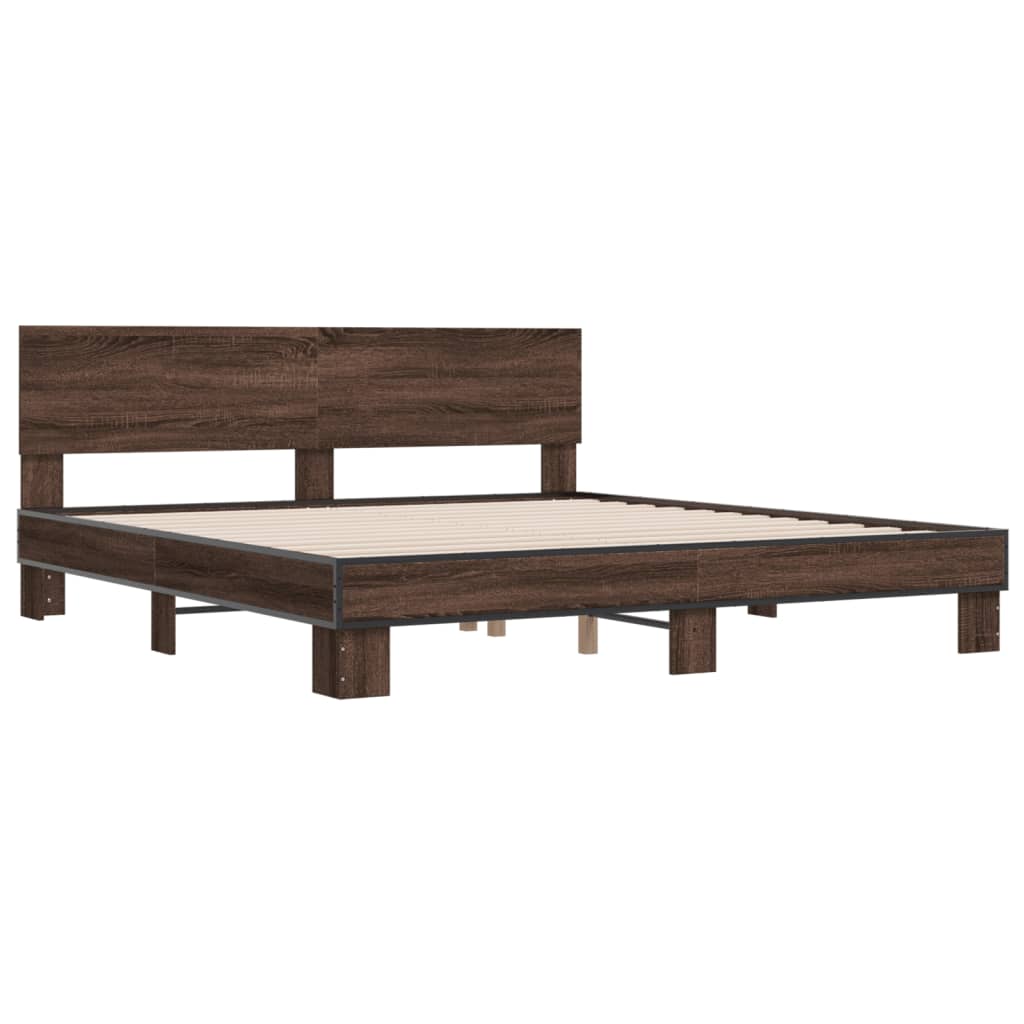 Cadre de lit sans matelas chêne marron 200x200 cm