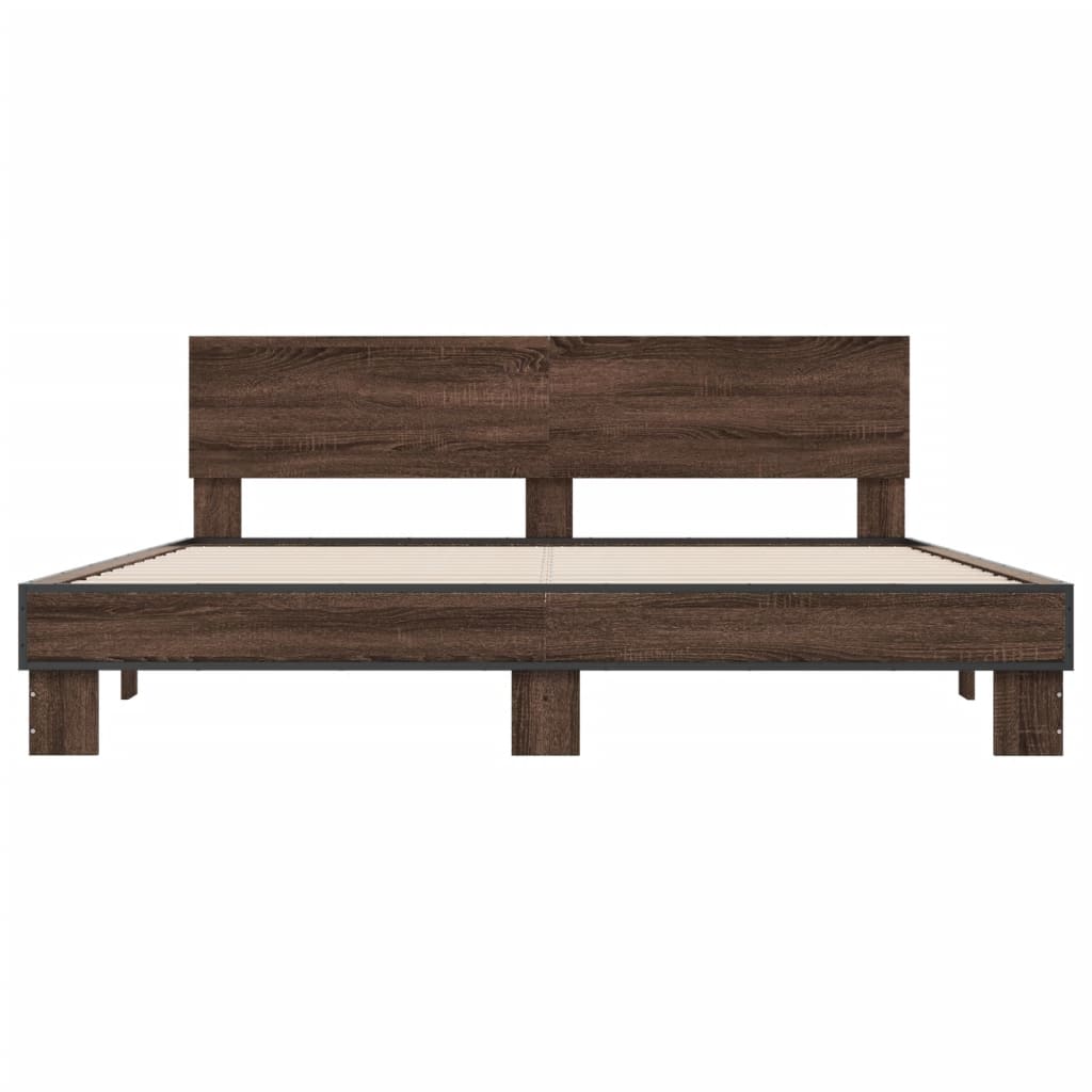 Cadre de lit sans matelas chêne marron 200x200 cm