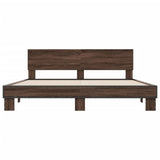 Bed frame without mattress brown oak 200x200 cm