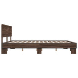 Bed frame without mattress brown oak 200x200 cm