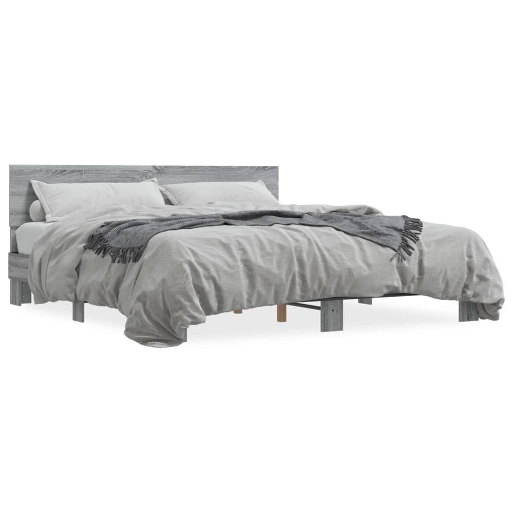 Cadre de lit sans matelas sonoma gris 180x200 cm