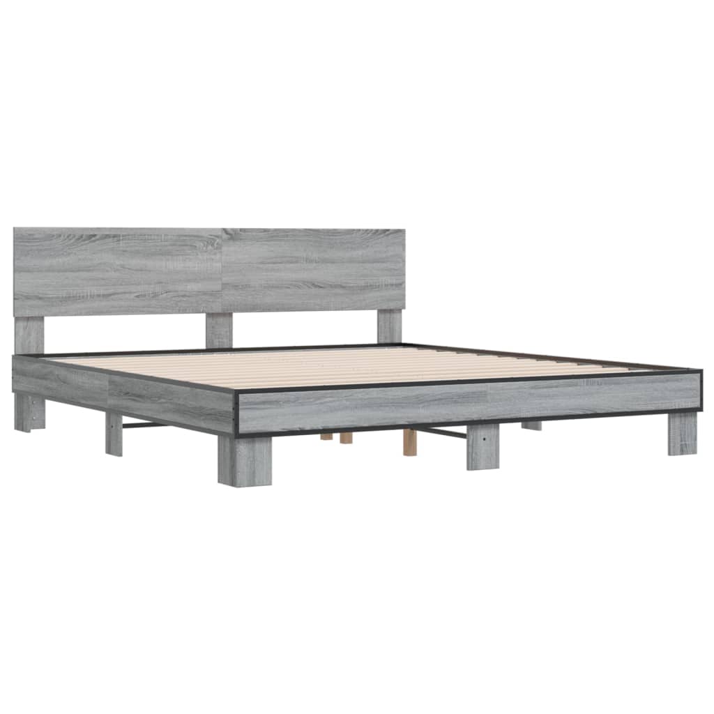 Cadre de lit sans matelas sonoma gris 180x200 cm