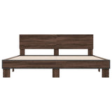 Bed frame without mattress brown oak 180x200 cm