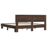 Bed frame without mattress brown oak 180x200 cm