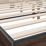 Bed frame without mattress brown oak 180x200 cm