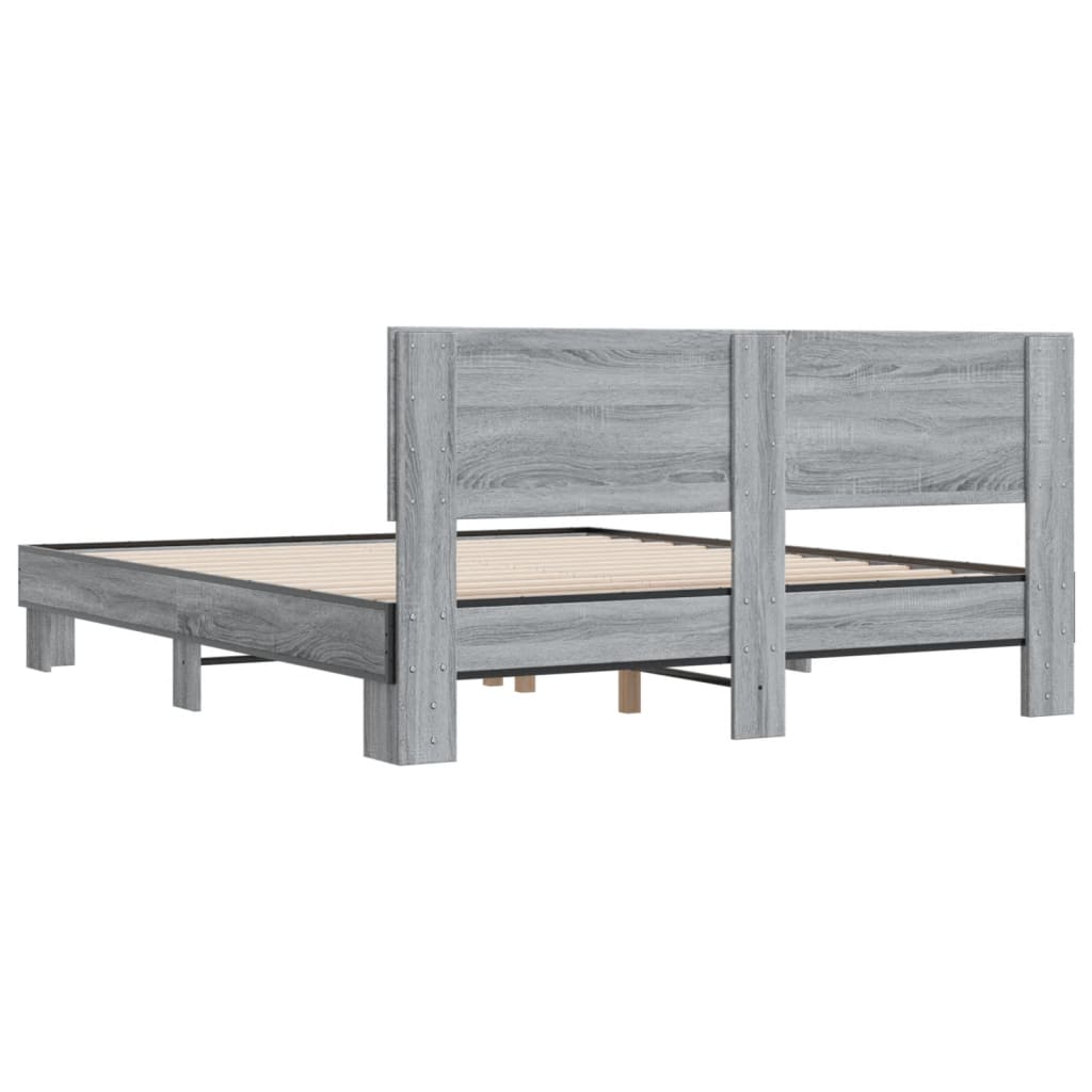 Cadre de lit sans matelas sonoma gris 160x200 cm