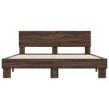 Bed frame without mattress brown oak 160x200 cm