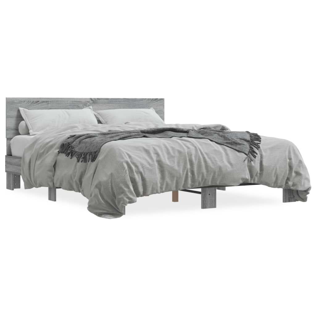 Cadre de lit sans matelas sonoma gris 150x200 cm