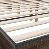 Bed frame without mattress brown oak 150x200 cm