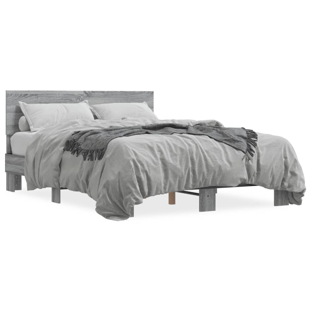 Cadre de lit sans matelas sonoma gris 140x200 cm