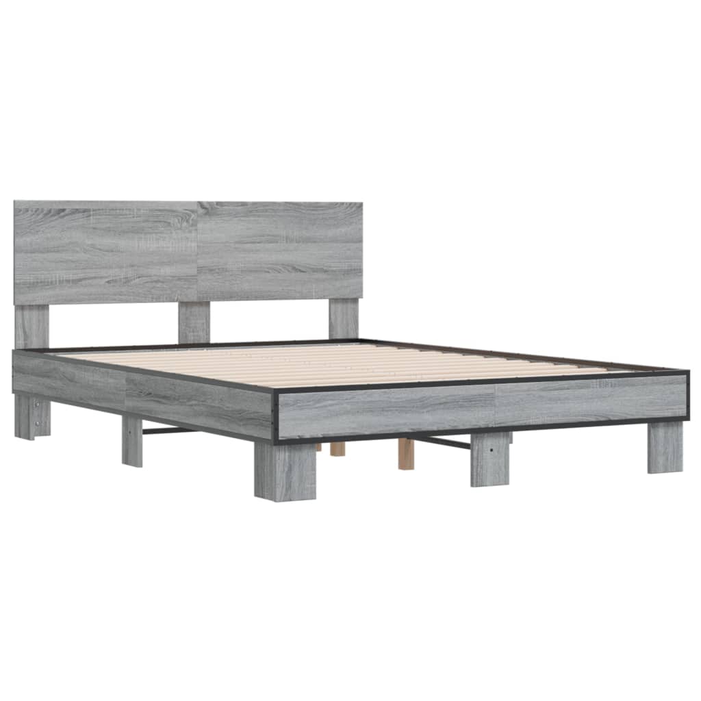 Cadre de lit sans matelas sonoma gris 140x200 cm