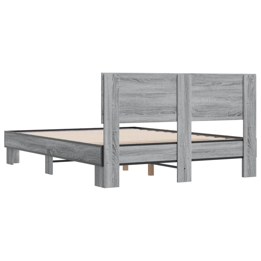 Cadre de lit sans matelas sonoma gris 140x200 cm