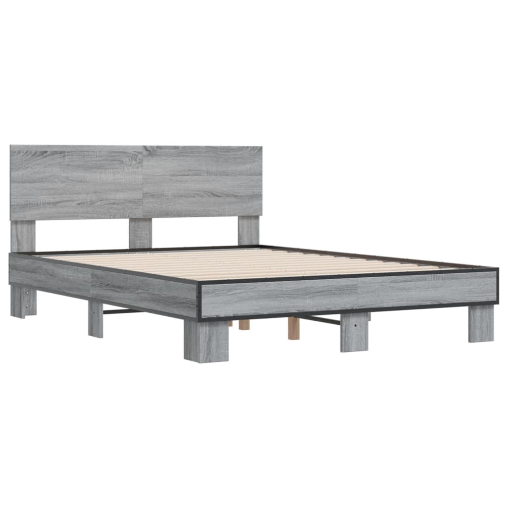 Cadre de lit sans matelas sonoma gris 120x200 cm