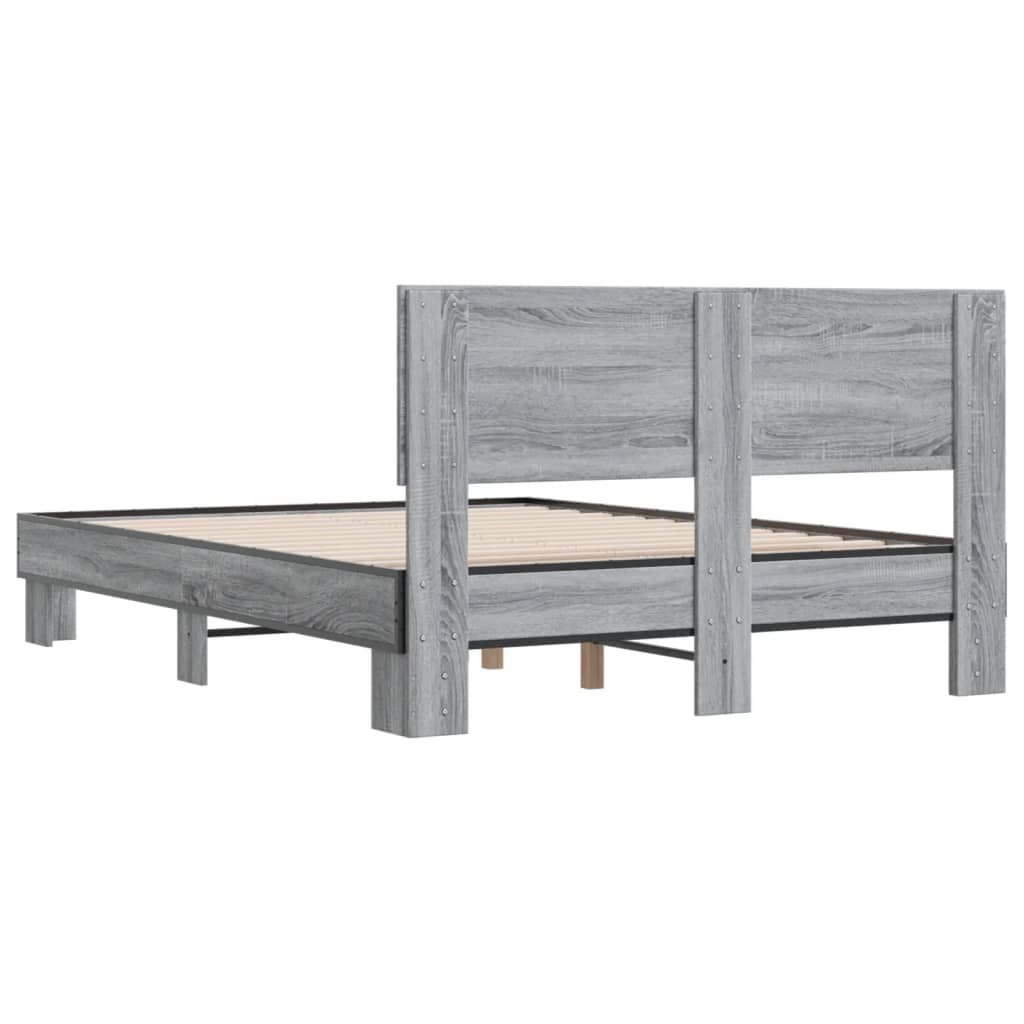 Cadre de lit sans matelas sonoma gris 120x200 cm