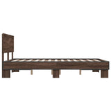 Bed frame without mattress brown oak 120x200 cm