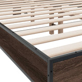 Bed frame without mattress brown oak 120x200 cm