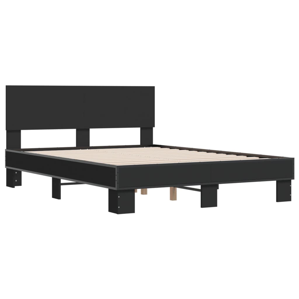 Cadre de lit sans matelas noir 120x190 cm