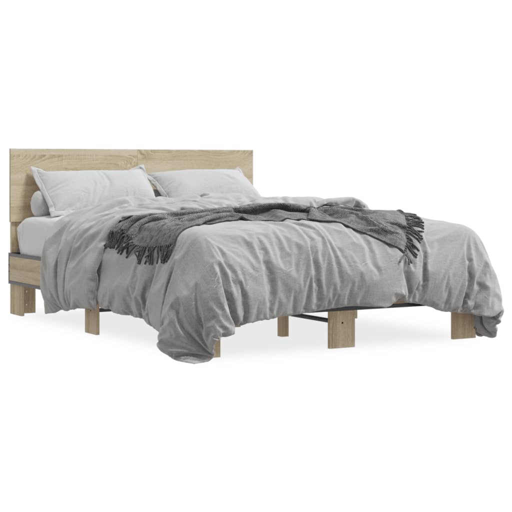 Cadre de lit sans matelas chêne sonoma 120x190 cm