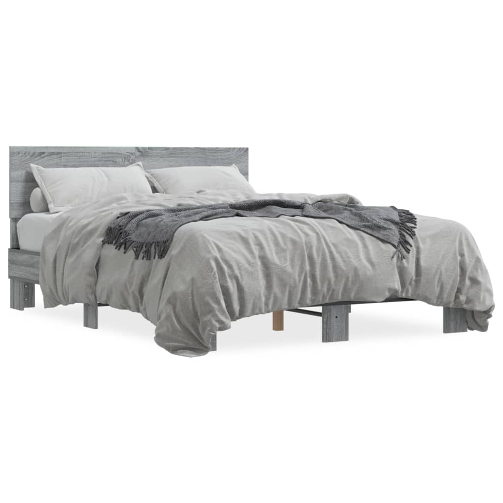 Cadre de lit sans matelas sonoma gris 120x190 cm