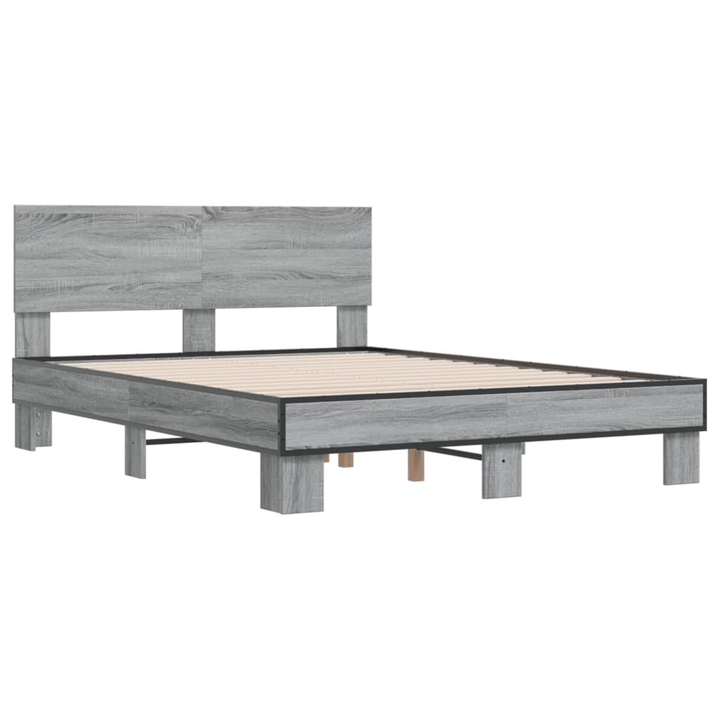 Cadre de lit sans matelas sonoma gris 120x190 cm