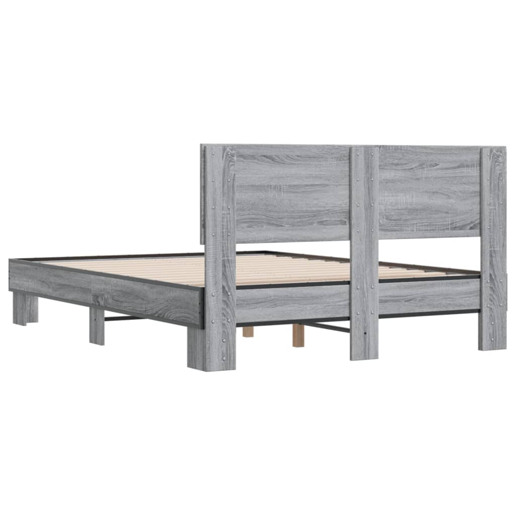 Cadre de lit sans matelas sonoma gris 120x190 cm