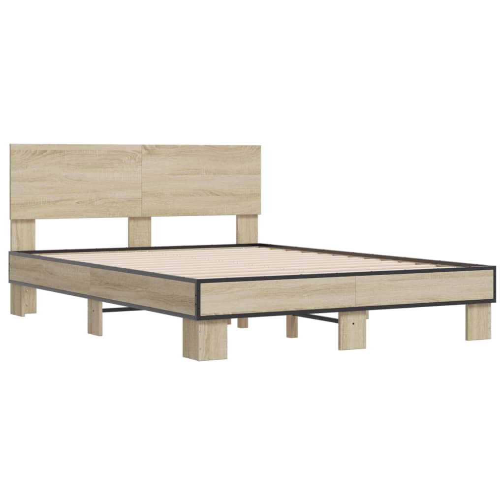 Bed frame without mattress sonoma oak 135x190 cm