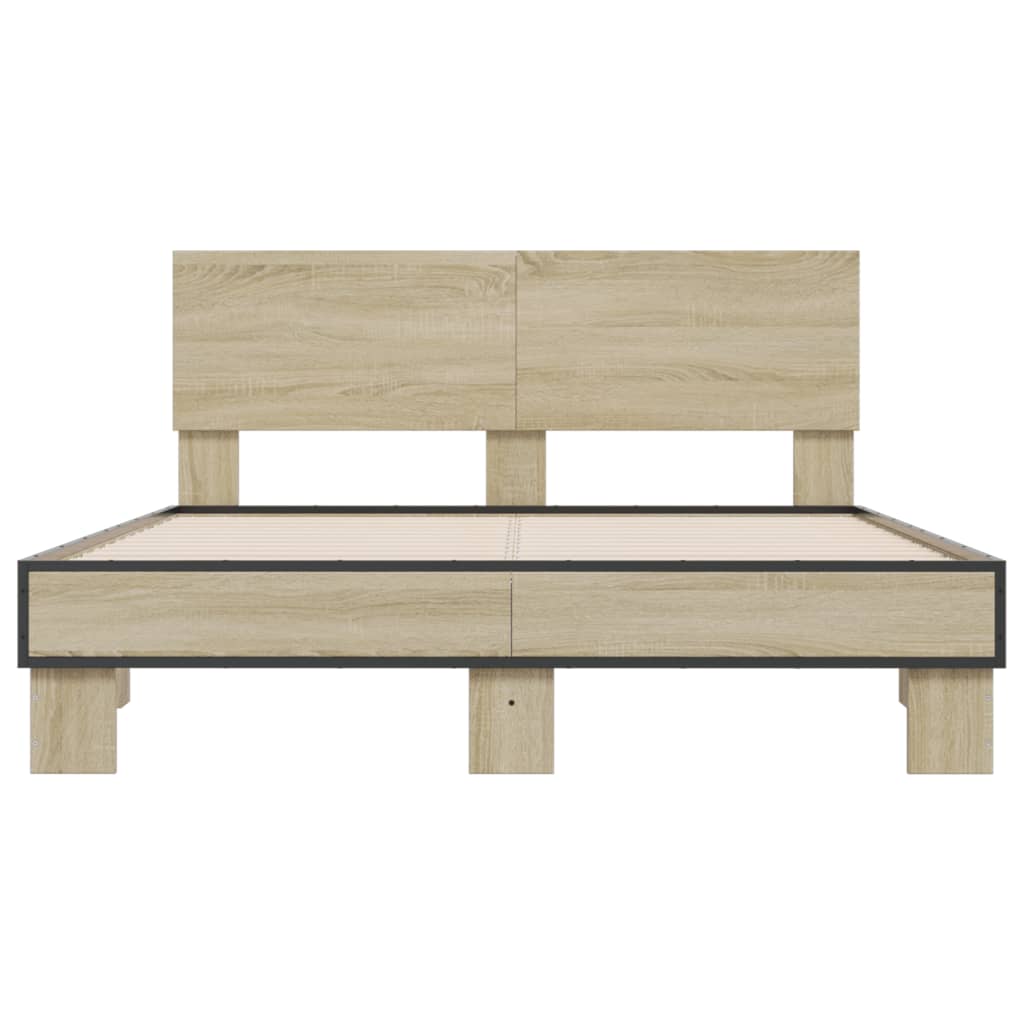 Bed frame without mattress sonoma oak 135x190 cm