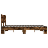 Cadre de lit sans matelas chêne fumé 135x190 cm