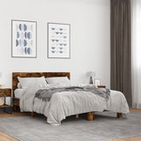 Cadre de lit sans matelas chêne fumé 135x190 cm